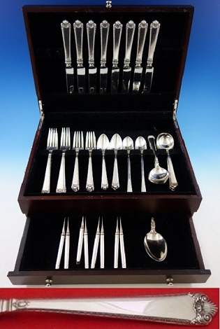 George II Rex by Watson Sterling Silver Flatware Set for 8 Service 58 pieces